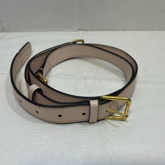 Cole Haan Replacement Bag Strap Lite Pink Leather Gold Toned Push Gate Snap Hook - Picture 7 of 12